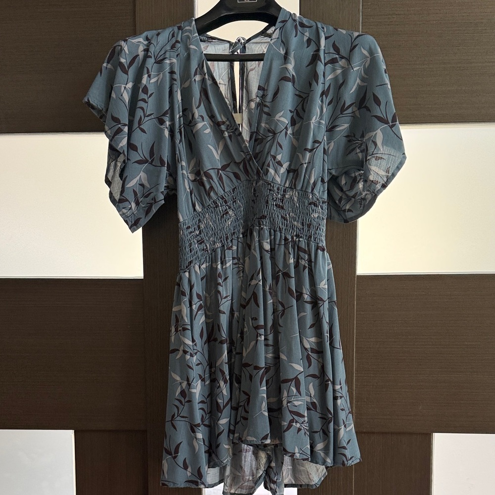 Mahina Blue and White Floral Dress